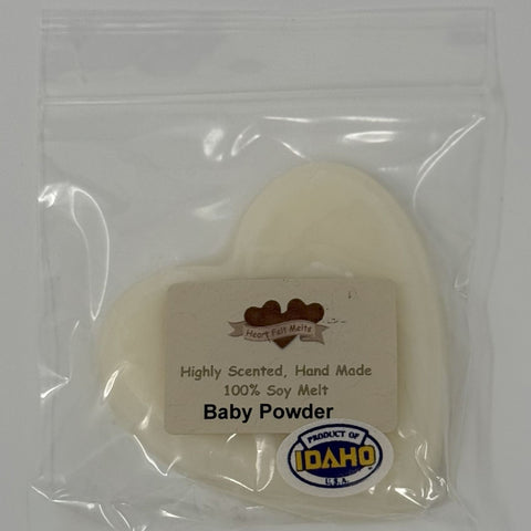 BABY POWDER - Premium Scented 1oz Soy Heart Melt