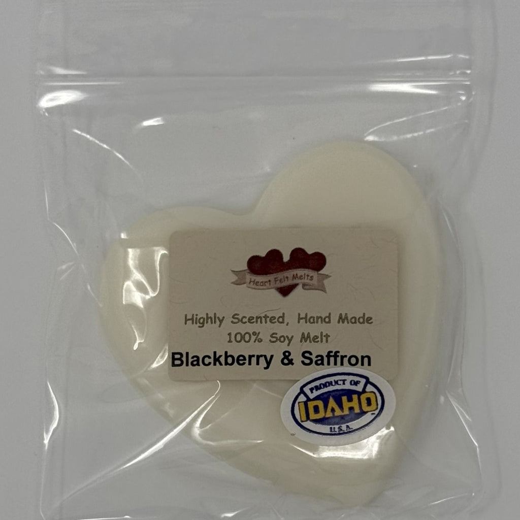 BLACKBERRY & SAFFRON - Premium Scented 1oz Soy Heart Melt