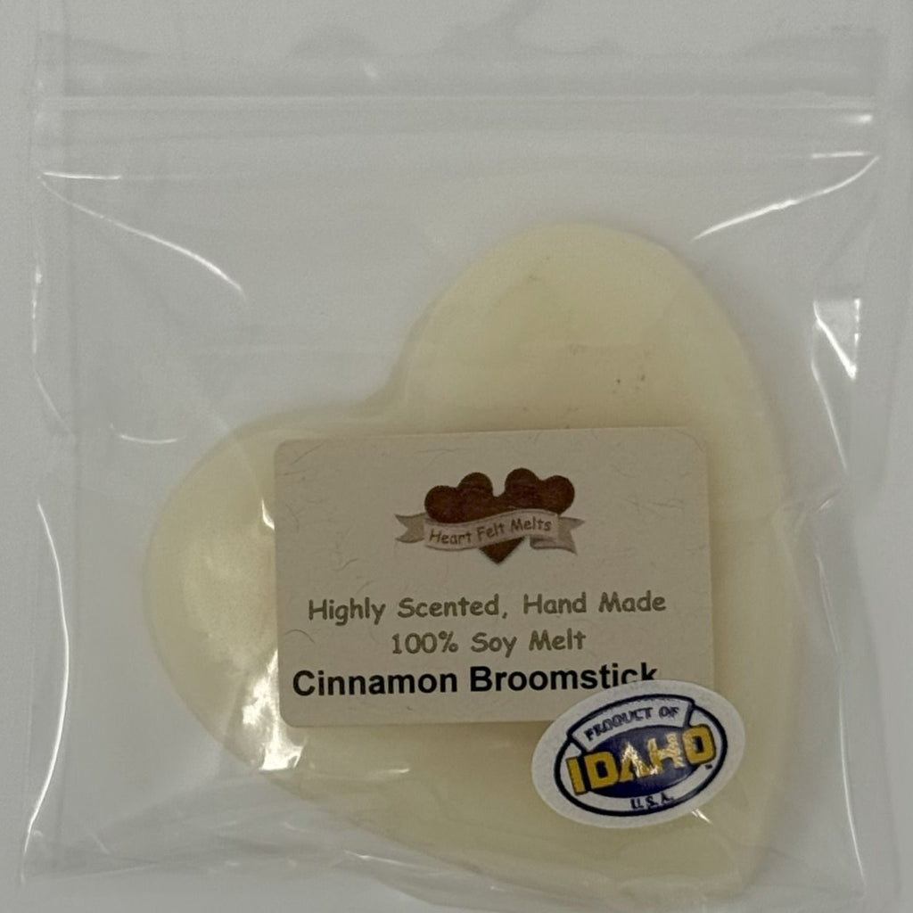 CINNAMON BROOMSTICK - Premium Scented 1oz Soy Heart Melt