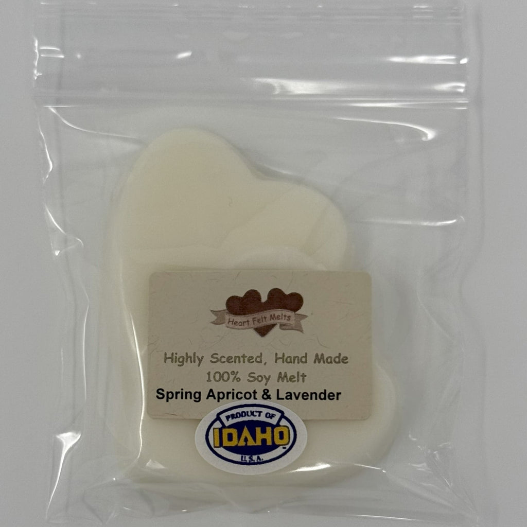 SPRING APRICOT & LAVENDER - Premium Scented 1oz Soy Heart Melt