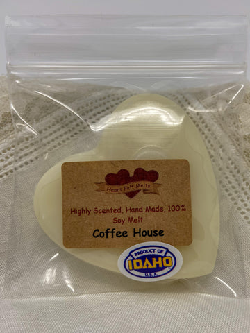 COFFEE HOUSE - Premium Scented 1oz Soy Heart Melt