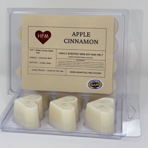 APPLE CINNAMON - Premium Scented Clamshell Heart Melts