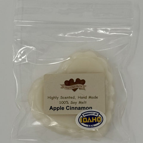 APPLE CINNAMON - Premium Scented 1oz Soy Heart Melt