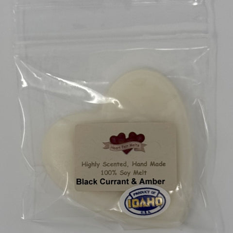 BLACK CURRANT & AMBER - Premium Scented 1oz Soy Heart Melt