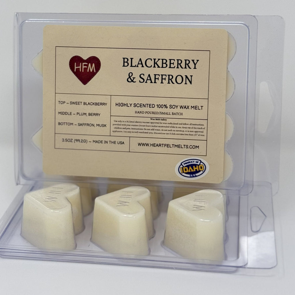 BLACKBERRY & SAFFRON - Premium Scented Clamshell Heart Melts