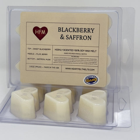 BLACKBERRY & SAFFRON - Premium Scented Clamshell Heart Melts