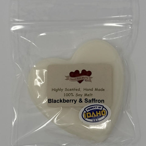 BLACKBERRY & SAFFRON - Premium Scented 1oz Soy Heart Melt