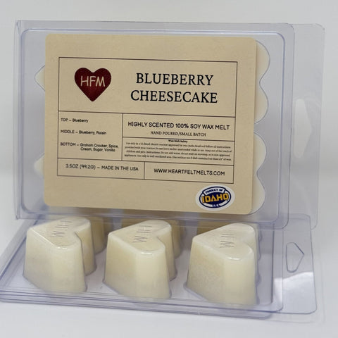 BLUEBERRY CHEESECAKE - Premium Scented Clamshell Heart Melts