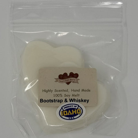 WOODY LEATHER & BRANDY - Premium Scented 1oz Soy Heart Melt