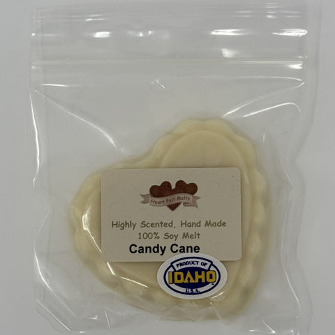 CANDY CANE - Premium Scented 1oz Soy Heart Melt