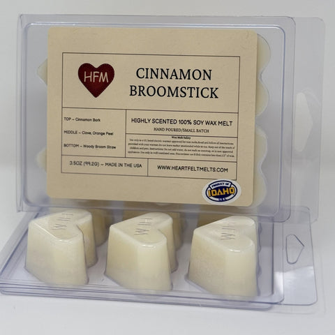 CINNAMON BROOMSTICK - Premium Scented Clamshell Heart Melts