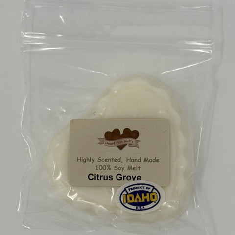 CITRUS GROVE - Premium Scented 1oz Soy Heart Melt