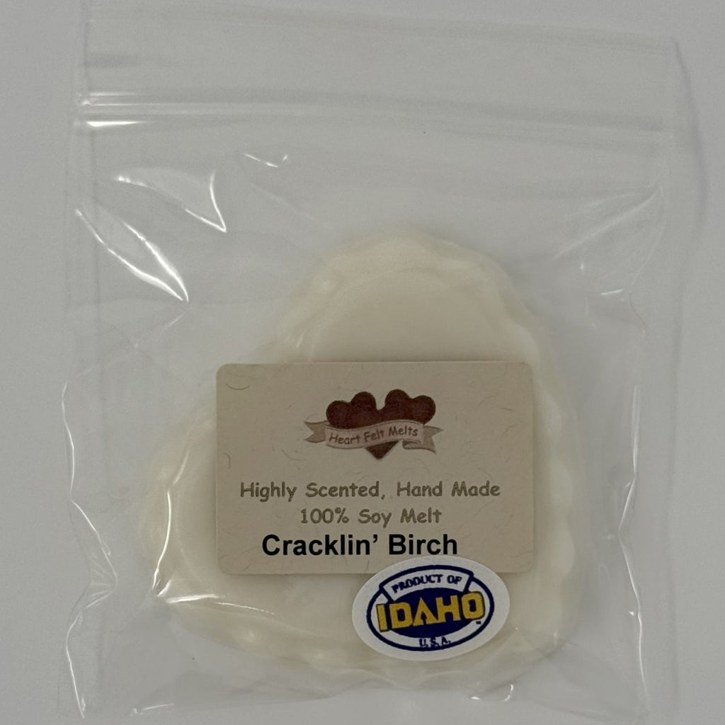 CRACKLIN' BIRCH - Premium Scented 1oz Soy Heart Melt