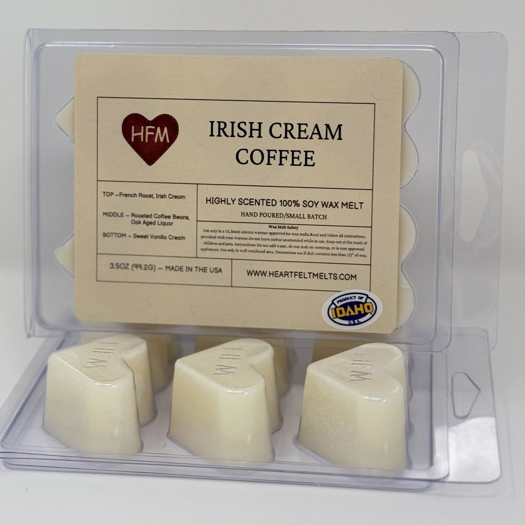 IRISH CREAM COFFEE - Premium Scented Clamshell Heart Melts