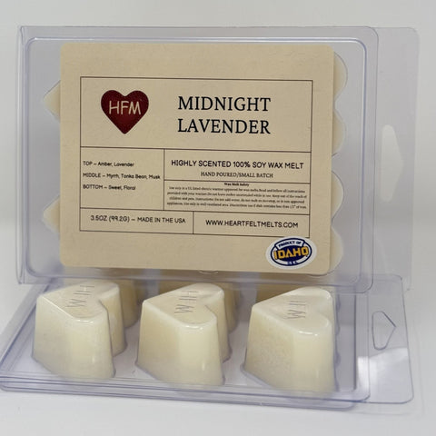 BLACK AMBER & LAVENDER - Premium Scented Clamshell Heart Melts