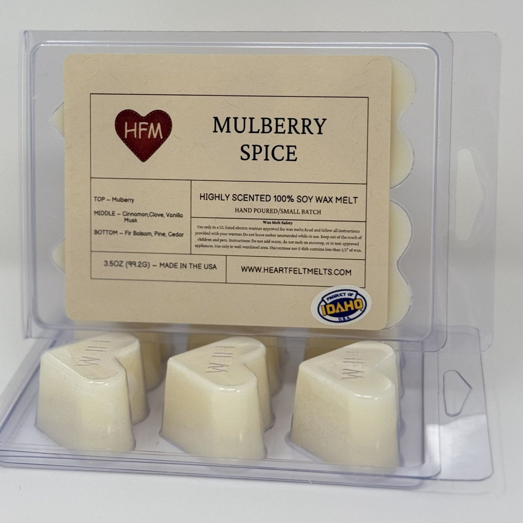 MULBERRY SPICE - Premium Scented Clamshell Heart Melts