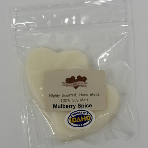 MULBERRY SPICE - Premium Scented 1oz Soy Heart Melt