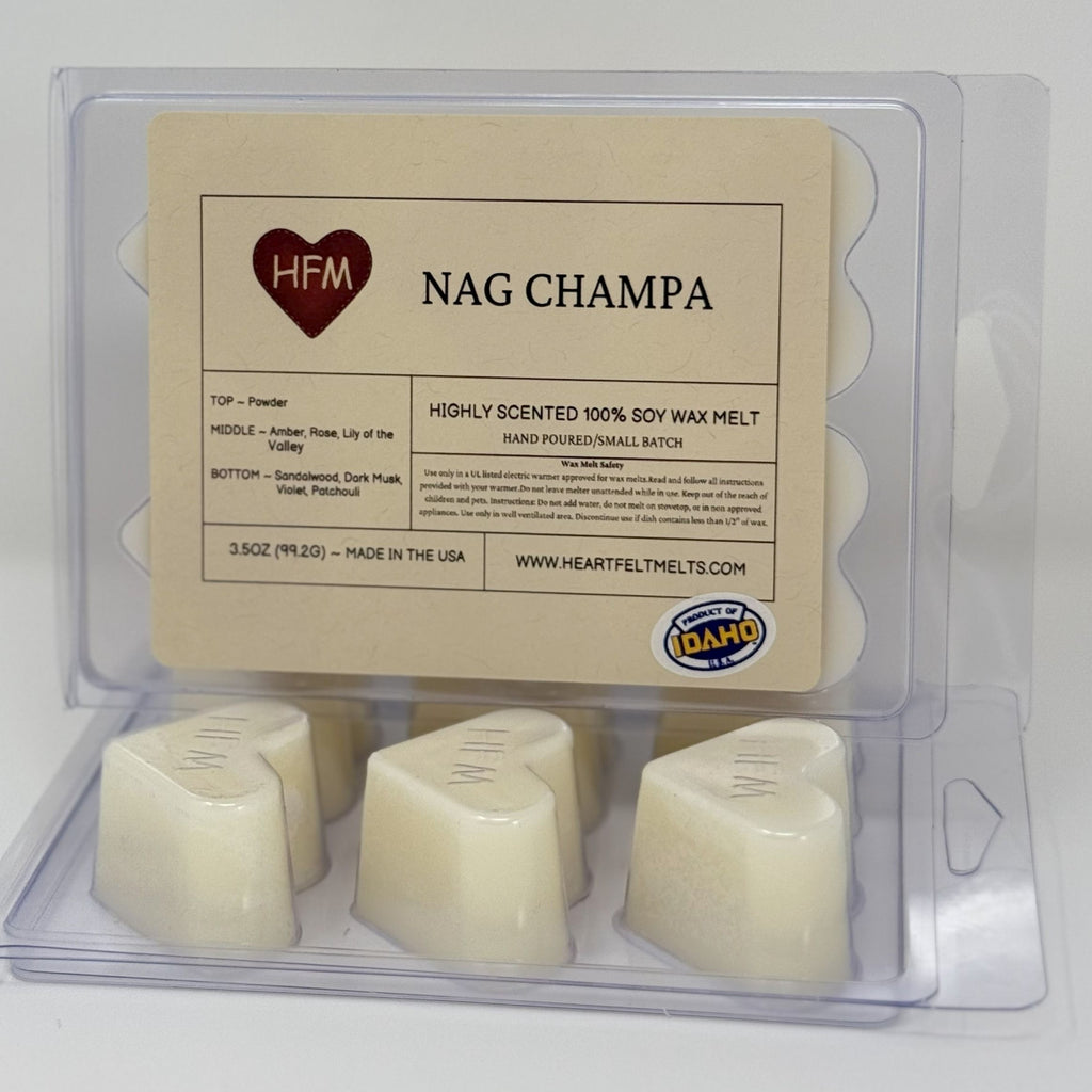 NAG CHAMPA - Premium Scented Clamshell Heart Melts