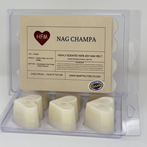 NAG CHAMPA - Premium Scented Clamshell Heart Melts