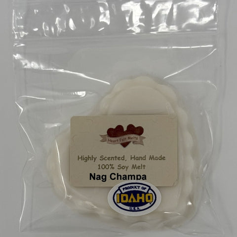 NAG CHAMPA - Premium Scented 1oz Soy Heart Melt