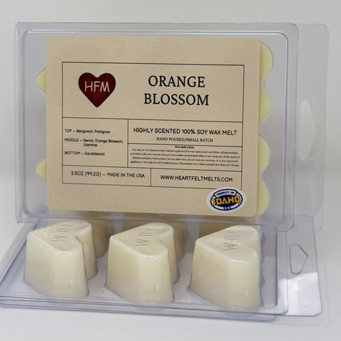 ORANGE BLOSSOM - Premium Scented Clamshell Heart Melts