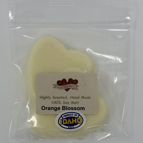 ORANGE BLOSSOM - Premium Scented 1oz Soy Heart Melt