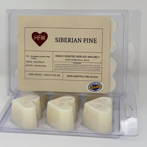 SIBERIAN PINE - Premium Scented Clamshell Heart Melts