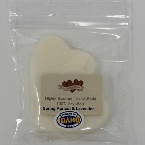 SPRING APRICOT & LAVENDER - Premium Scented 1oz Soy Heart Melt