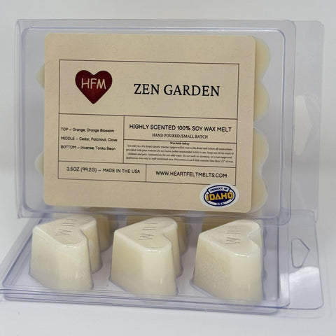 ZEN GARDEN - Premium Scented Clamshell Heart Melts