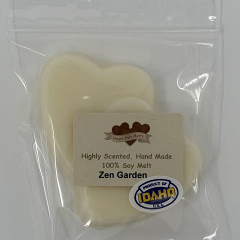 ZEN GARDEN - Premium Scented 1oz Soy Heart Melt