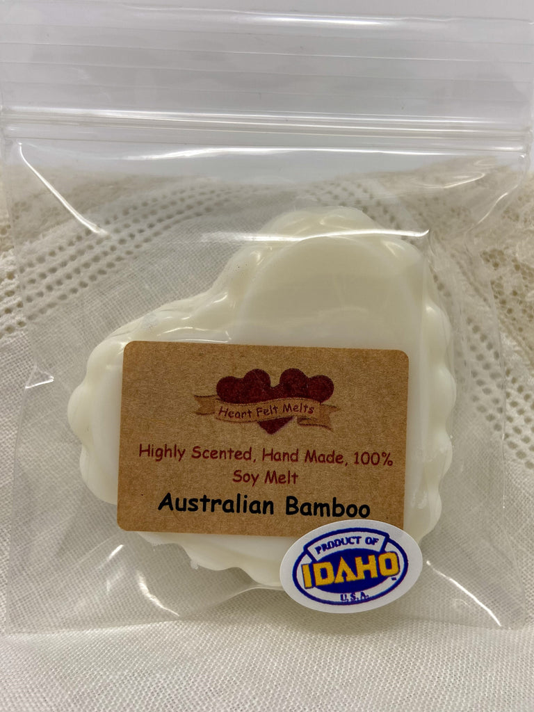 AUSTRALIAN BAMBOO - Premium Scented 1oz Soy Heart Melt