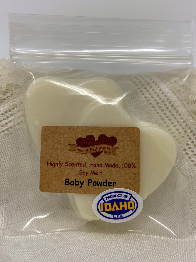 BABY POWDER - Premium Scented 1oz Soy Heart Melt