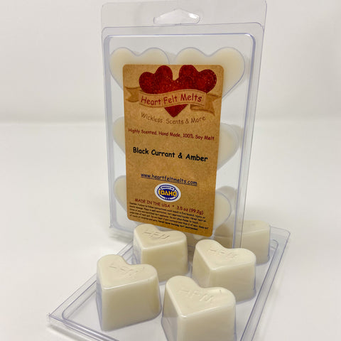 BLACK CURRANT & AMBER - Premium Scented Clamshell Heart Melts