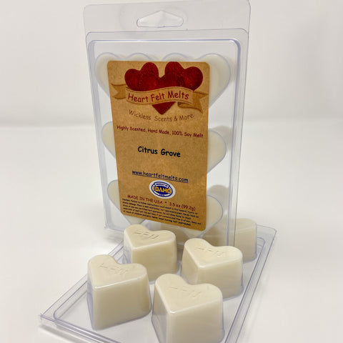CITRUS GROVE - Premium Scented Clamshell Heart Melts