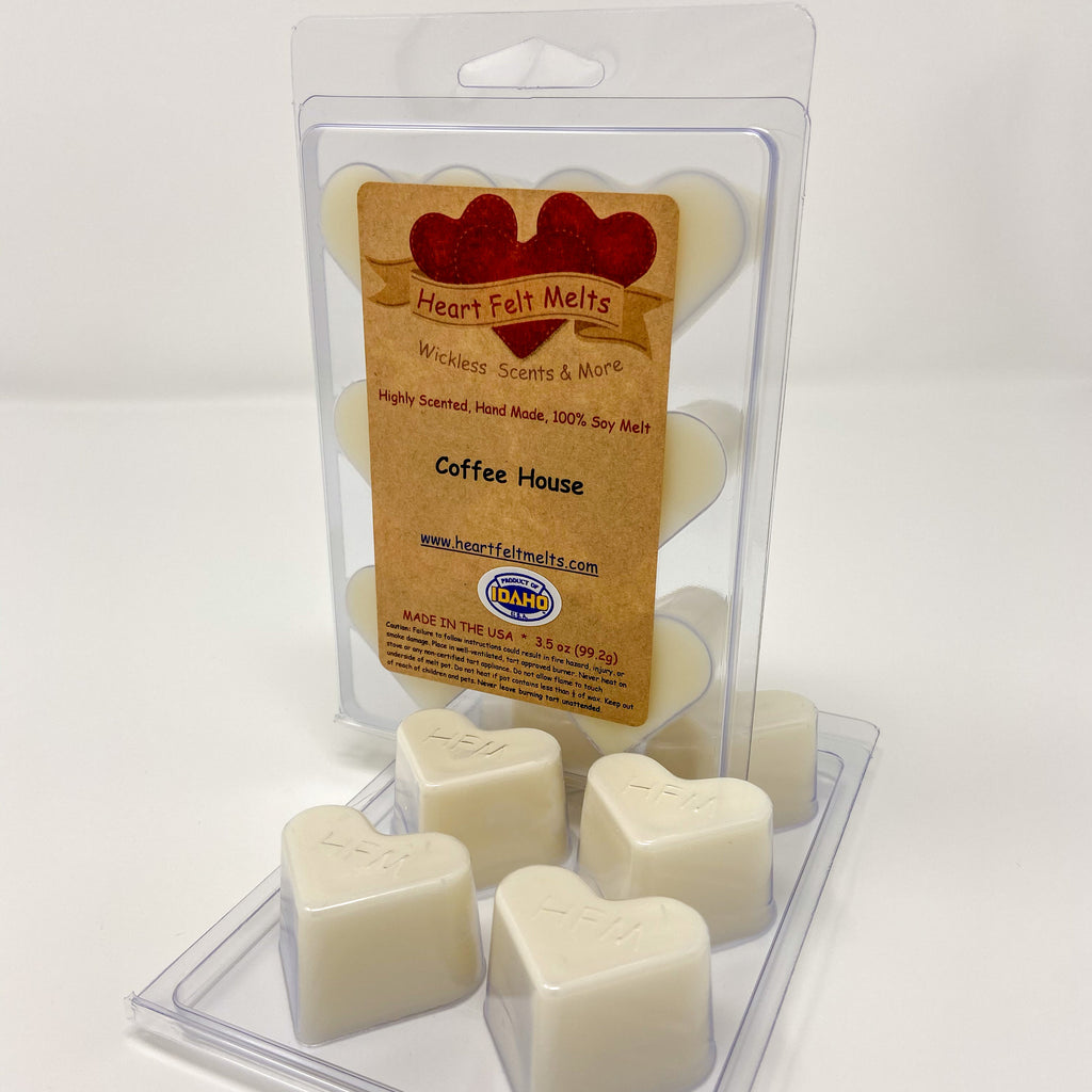 COFFEE HOUSE - Premium Scented Clamshell Heart Melts