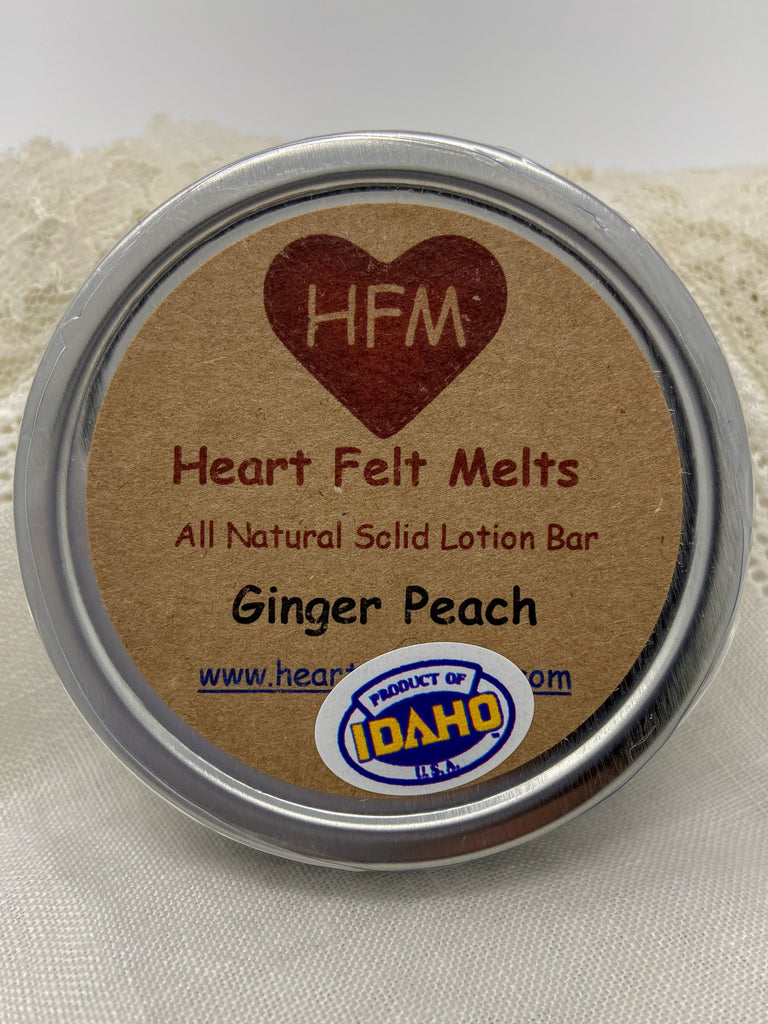 GINGER PEACH - Premium Quality Handmade Solid Soy Lotion Bar