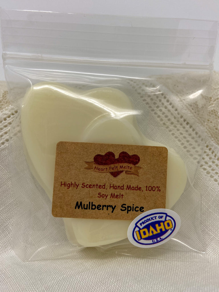 MULBERRY SPICE - Premium Scented 1oz Soy Heart Melt