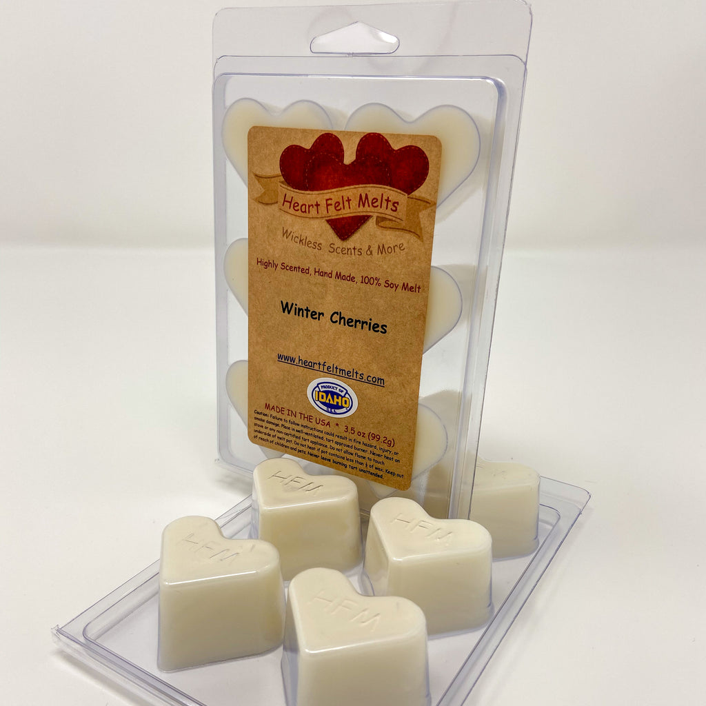 WINTER CHERRIES - Premium Scented Clamshell Heart Melts